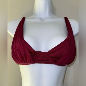 Agua Bendita‎ Bikini Underwire Burgundy Red Top EUC Size S